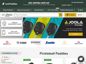 'justpaddles.com' screenshot