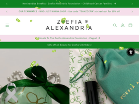 zoefiaalexandriacollection.com homepage screenshot