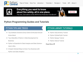 'pythoncentral.io' screenshot