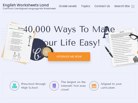 'englishworksheetsland.com' screenshot