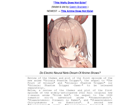 'thiswaifudoesnotexist.net' screenshot