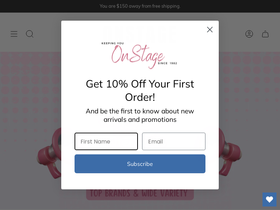 onstagedancewearutah.com homepage screenshot
