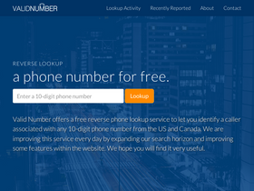 'validnumber.com' screenshot