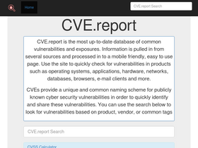 'cve.report' screenshot
