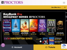 'proctors.org' screenshot