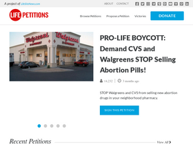 'lifepetitions.com' screenshot