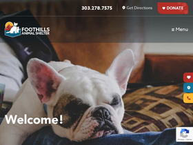 'foothillsanimalshelter.org' screenshot