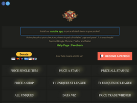 'poeprices.info' screenshot