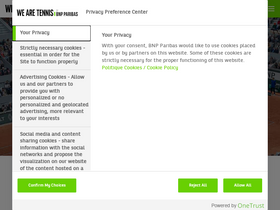 'wearetennis.bnpparibas' screenshot