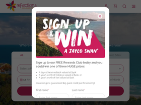 'reflectionsholidayparks.com.au' screenshot