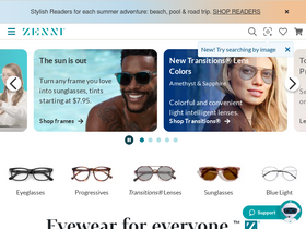 'zennioptical.com' screenshot