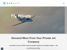 'evojets.com' screenshot