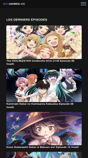 Mavanime  Univers Animes et Manga en Streaming VOSTFR et VF