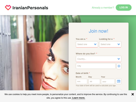 'iranianpersonals.com' screenshot