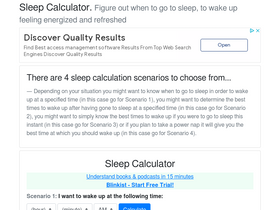 'sleep-calculator.com' screenshot
