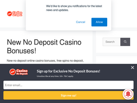 'newcasinonodeposit.com' screenshot