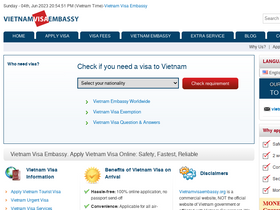 'vietnamvisaembassy.org' screenshot