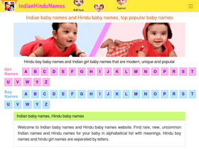 'indianhindunames.com' screenshot
