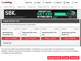 'myracing.com' screenshot