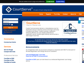 'courtserve.net' screenshot