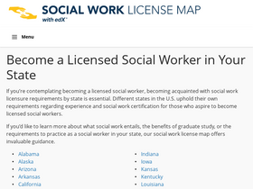 'socialworklicensemap.com' screenshot