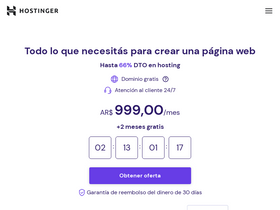 'hostinger.com.ar' screenshot