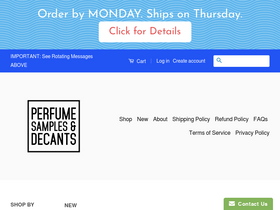 'perfumesamplesanddecants.com' screenshot