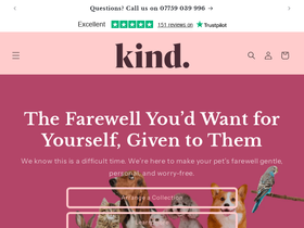 Kind Funerals homepage screenshot