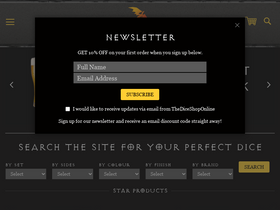 'thediceshoponline.com' screenshot