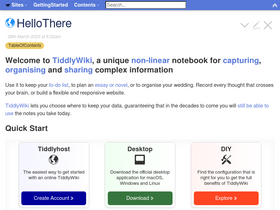 'tiddlywiki.com' screenshot