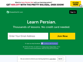 'persianpod101.com' screenshot