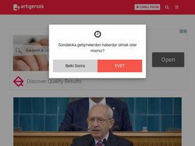 'artigercek.com' screenshot
