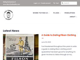 oldtimerscloset.com homepage screenshot