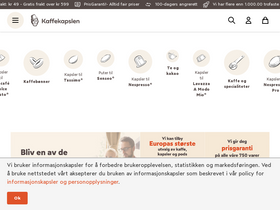'kaffekapslen.no' screenshot
