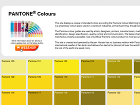 'pantone-colours.com' screenshot