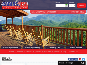 'cabinsusagatlinburg.com' screenshot
