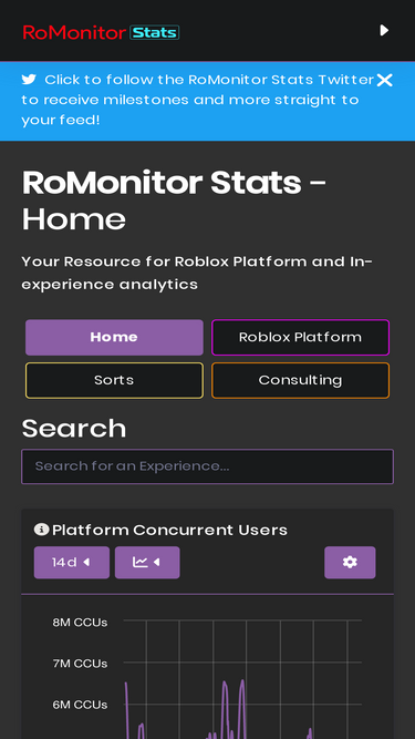 RoMonitor Stats on X: You can now view stats from RoMonitor Stats