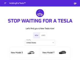 'waitingfortesla.com' screenshot