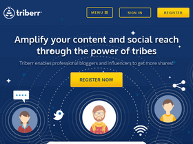 'triberr.com' screenshot