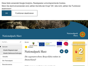 'nationalpark-harz.de' screenshot