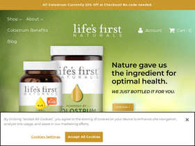 lifesfirstnaturals.com homepage screenshot