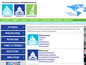 'dysautonomiainternational.org' screenshot