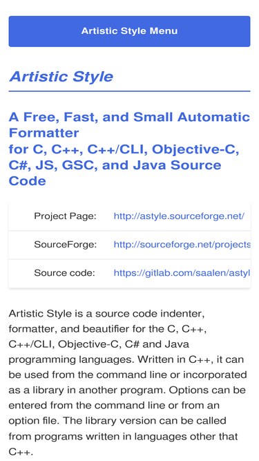 astyle.sourceforge.net