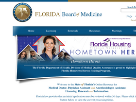 'flboardofmedicine.gov' screenshot