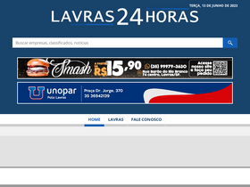 'lavras24horas.com.br' screenshot