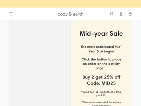 'bodyandearth.shop' screenshot