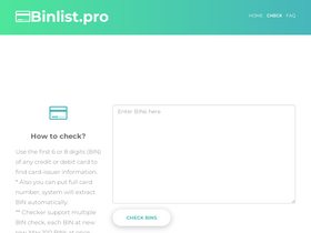 'binlist.pro' screenshot