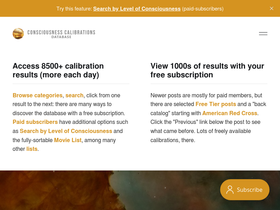 'consciousnesscalibrations.com' screenshot