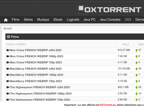 'oxtorrent.sk' screenshot