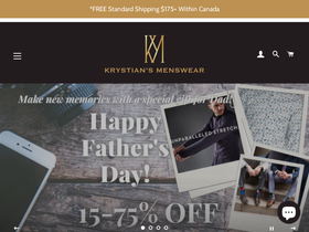 krystiansmenswear.com homepage screenshot